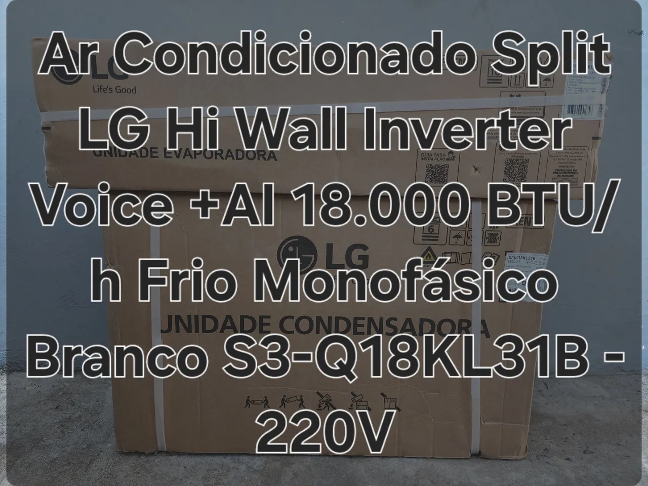 (LACRADO) Ar Condicionado Split LG Hi Wall Inverter Voice +AI 18.000 BTU/h Branco 220V