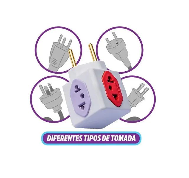 Adaptador Tomada Cubo 10A + 20A 4 Entradas - Foto 2