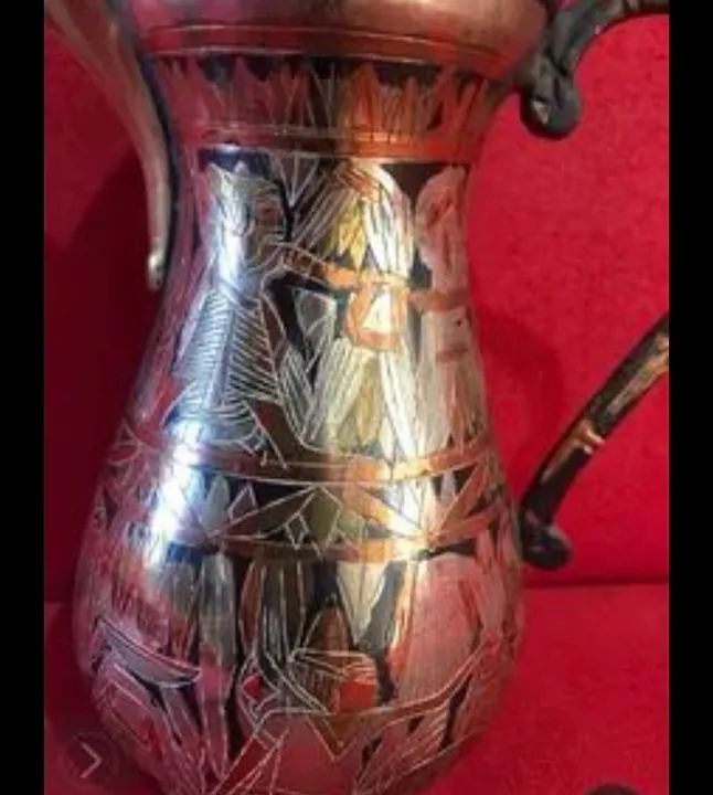 Bule de Metal antigo com Desenho Egípcios - Foto 6