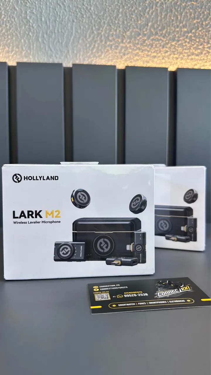 Microfone Hollyland Lark M2 Duo Combo Duplo Para 2 pessoas Preto