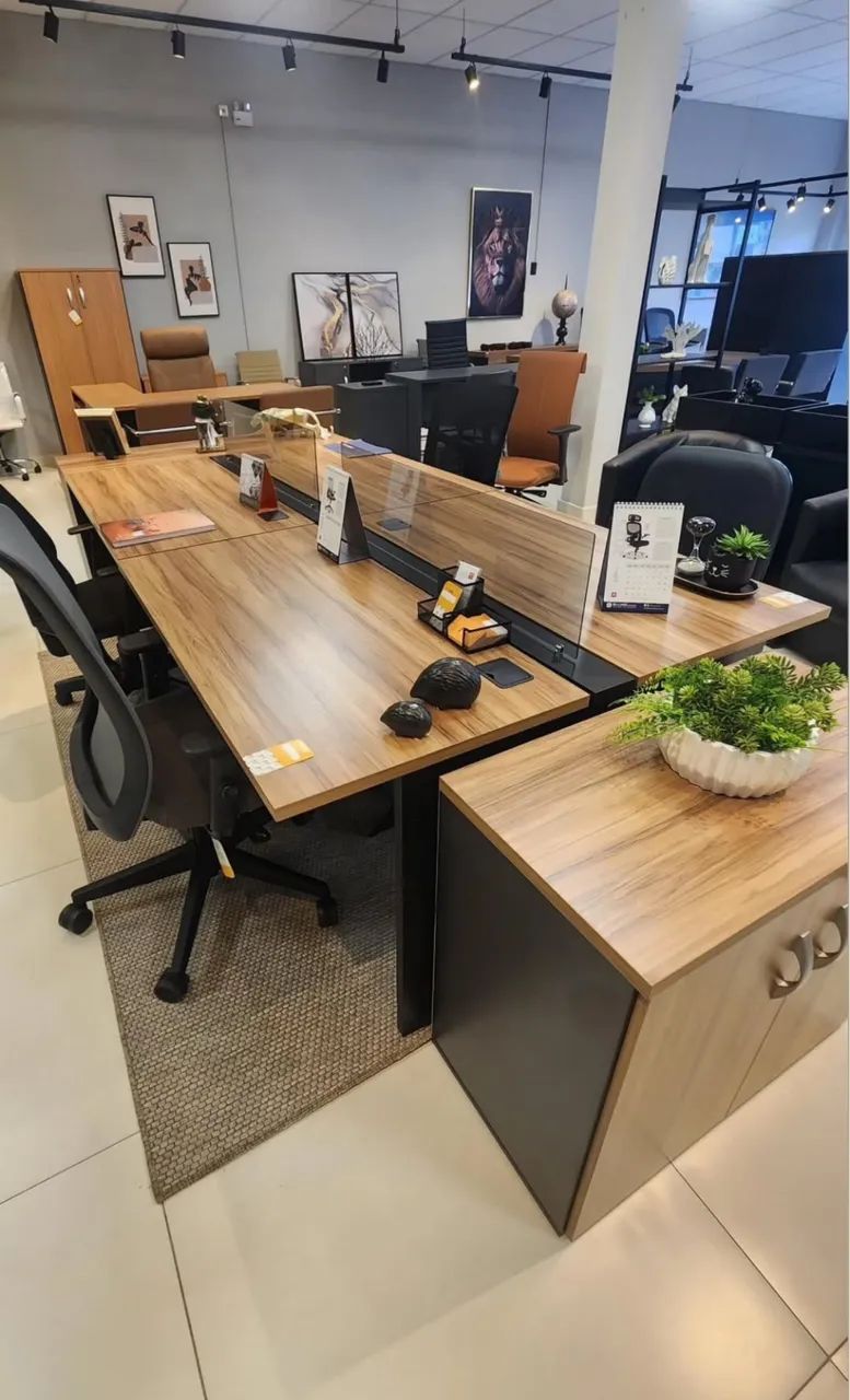 ESTAÇÃO PARA TRABALHO 4 pessoas com armário  - LOJA IKONMIXOFFICE  - Foto 3