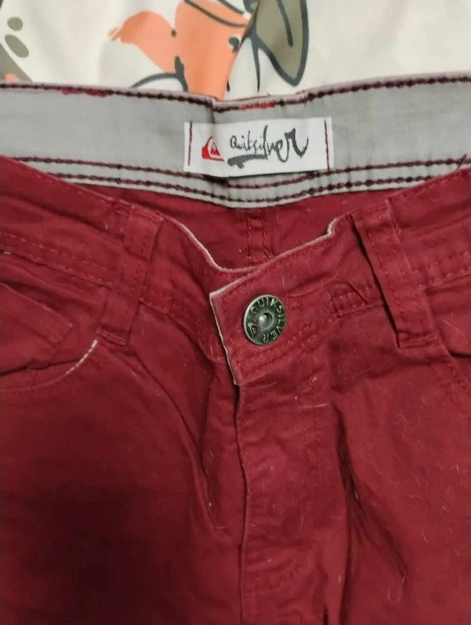 Calça Sarja Slim Vermelha - 38