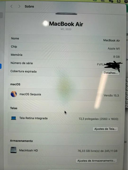 MacBook Air M1 2020 - 8GB RAM - 256GB SSD