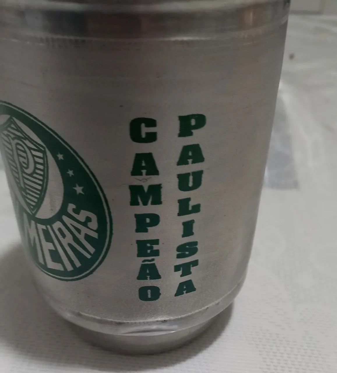 Um copo térmico   de alumínio  doPalmeiras  - Foto 2