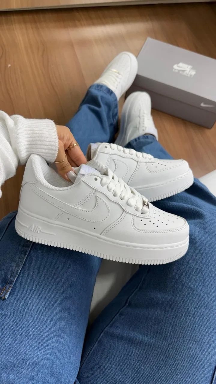 Nike Air Force 1 Branco Unissex Luxo - Foto 2