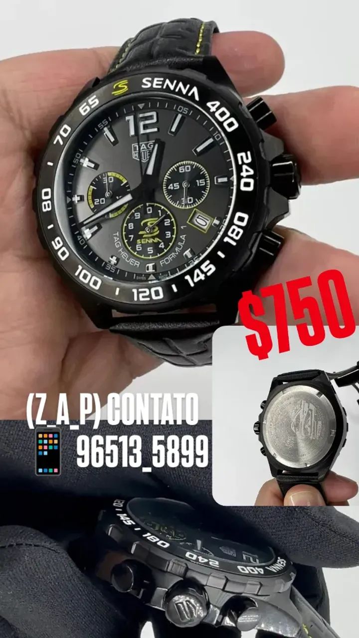 Relógio TAG HEUER SENNA MULTIFUNCIONAL PULSEIRA DE COURO  - Foto 2