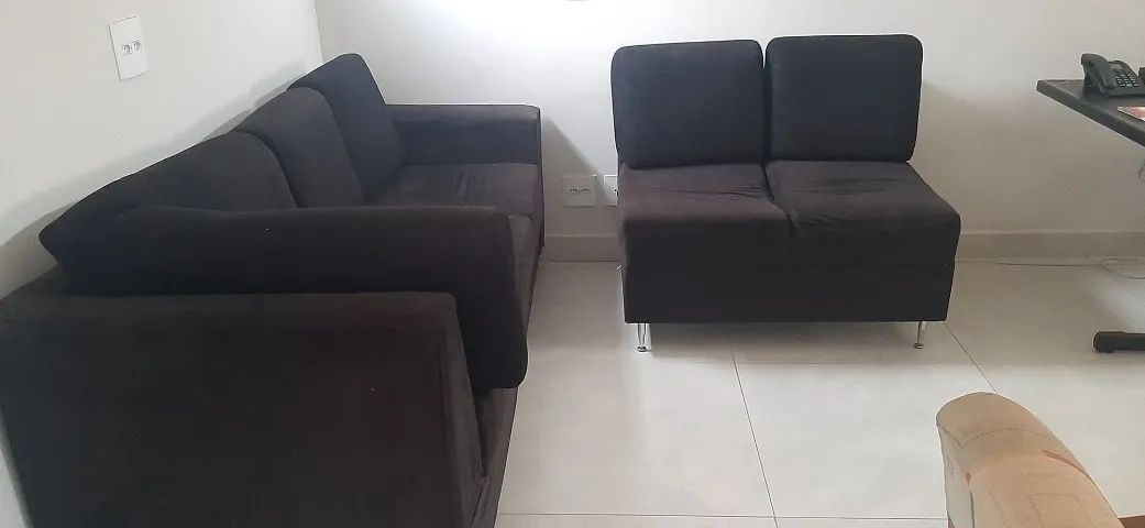 Sofá de Canto em Suede Preto - Ótimo Estado! - Foto 3