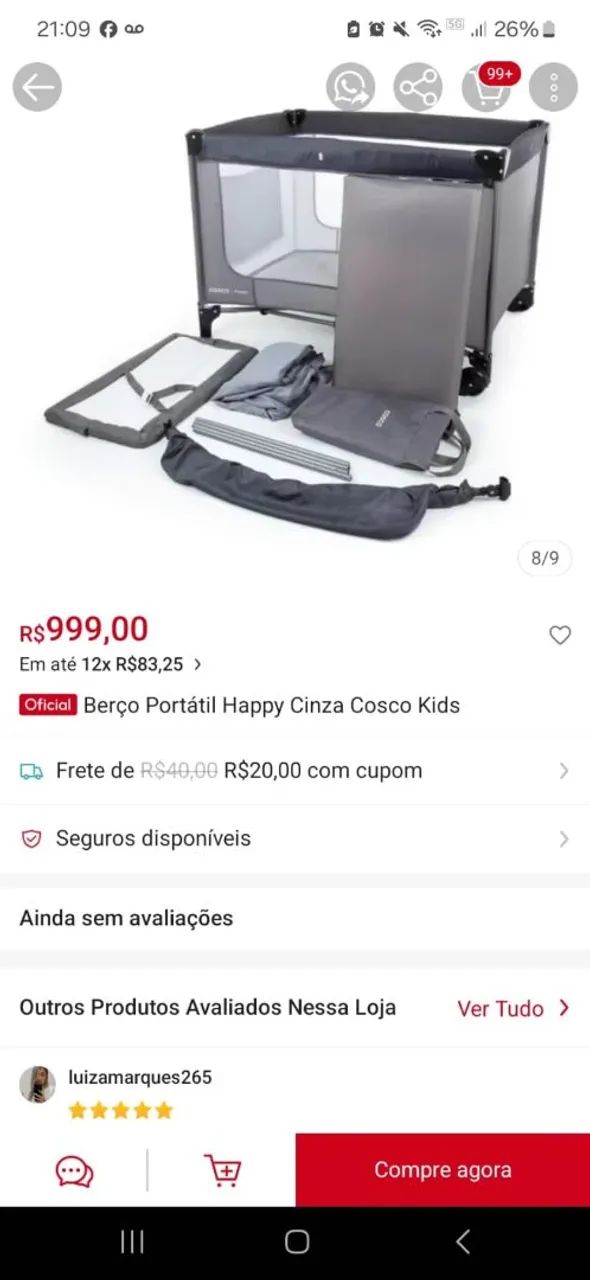 Berço portátil - COSCO HAPPY  - Foto 4
