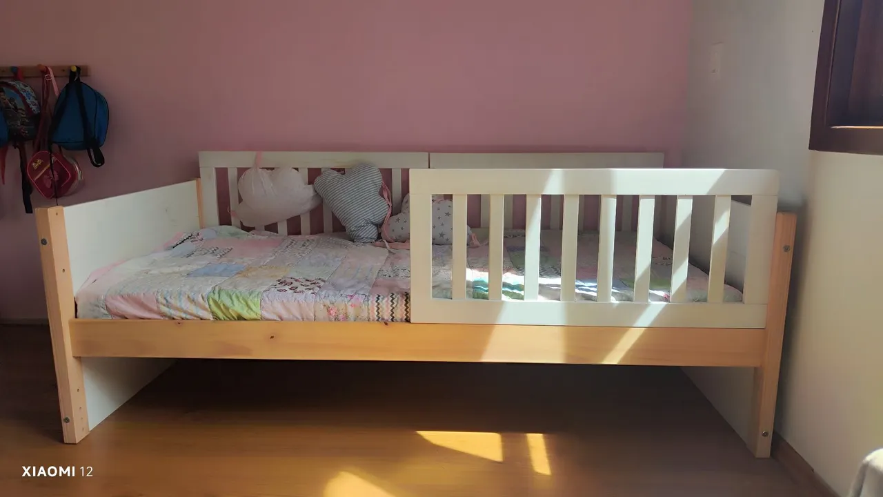 Cama Montessoriana Kalmar RN Dupla Natural/Branco - Casatema