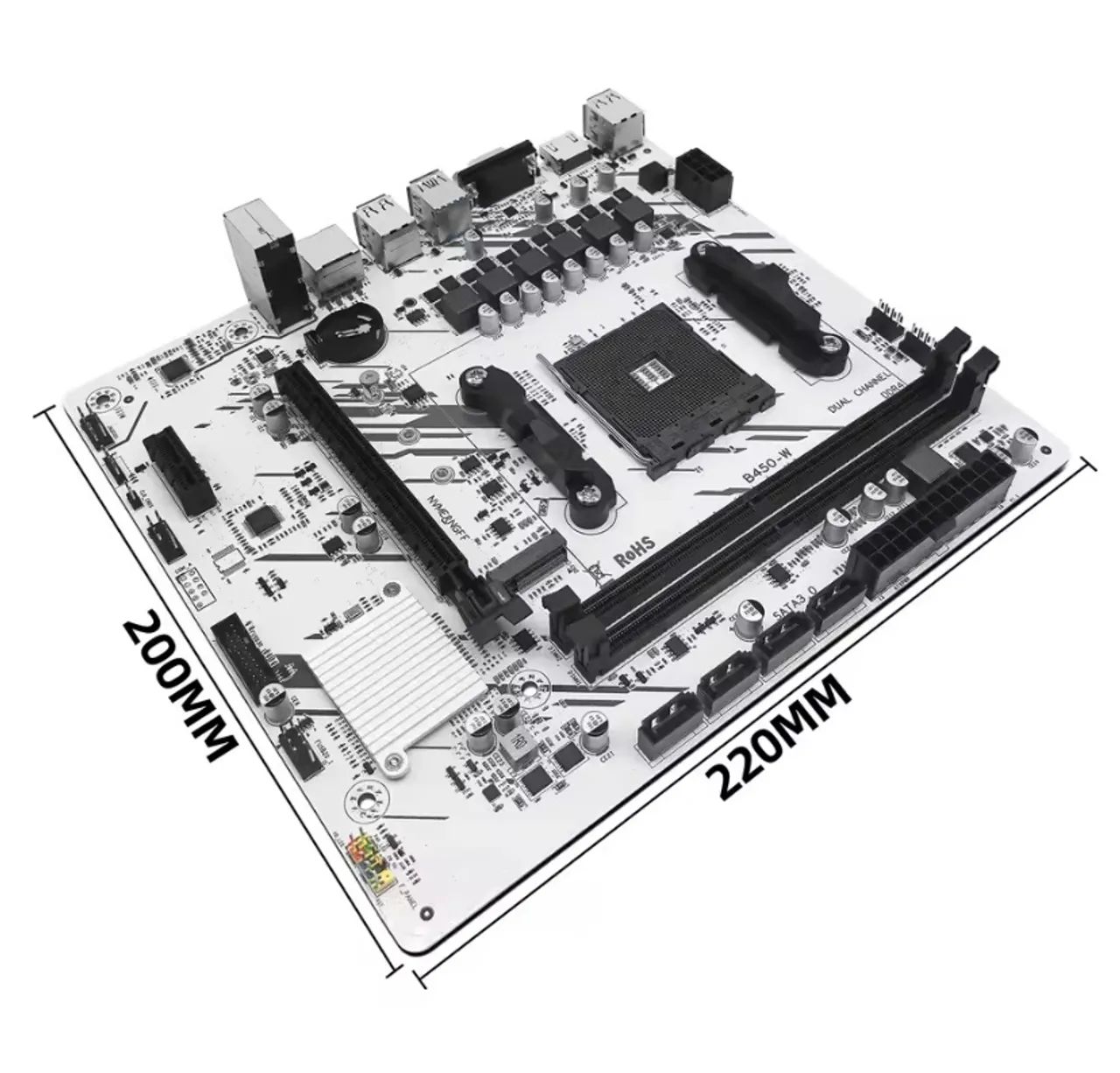 Placa mãe Zsus Am4 Amd B450 Ddr4 M.2 Nvme Branco - Foto 3