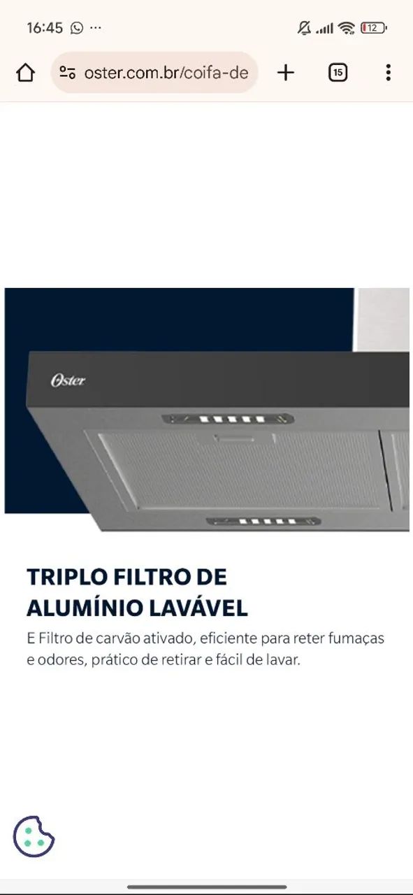 Coifa de Ilha Oster 90cnt Duplo Painel - Foto 3