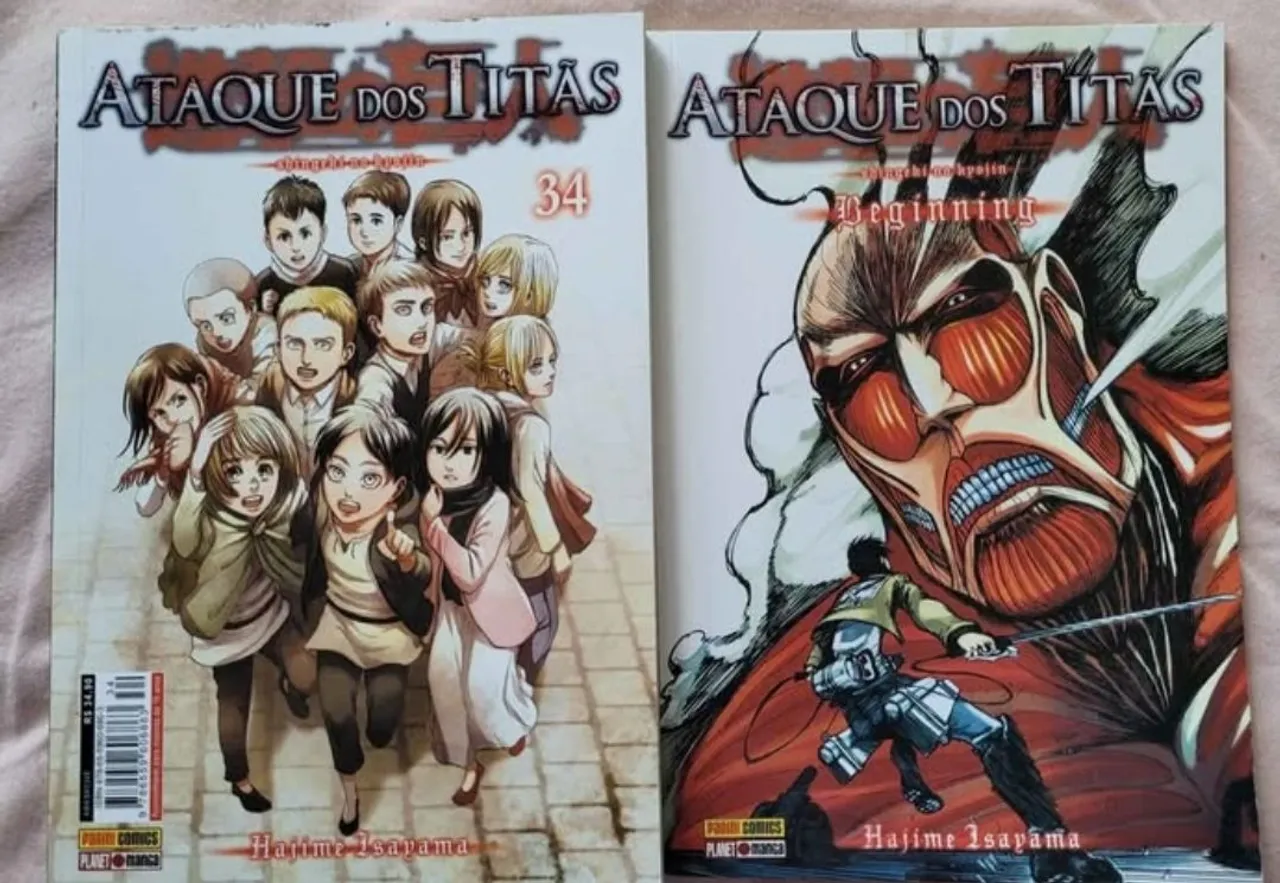 Attack on Titan Mangás - Volumes 34 e Beginning