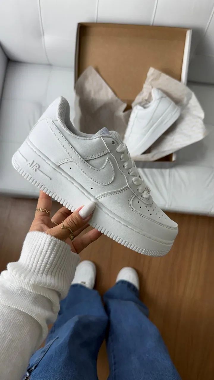 Nike Air Force 1 Branco Unissex Luxo
