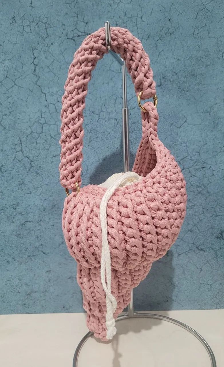 Bolsa concha caracol em crochê  - Foto 4