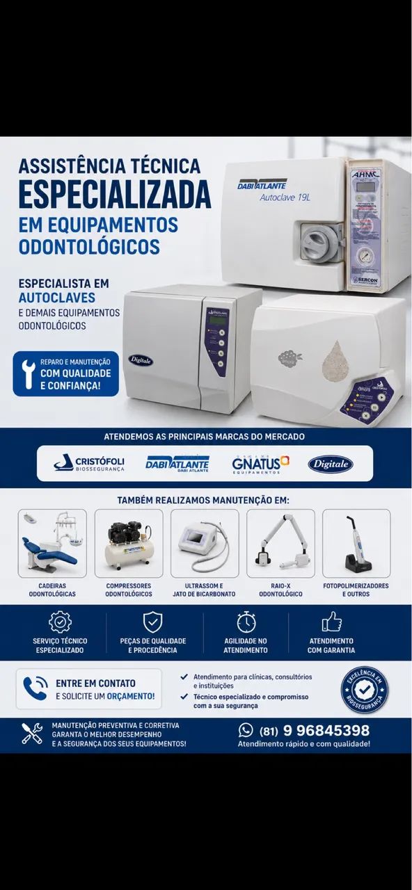 Conserto de Autoclaves e equipamentos Odonto e Geral