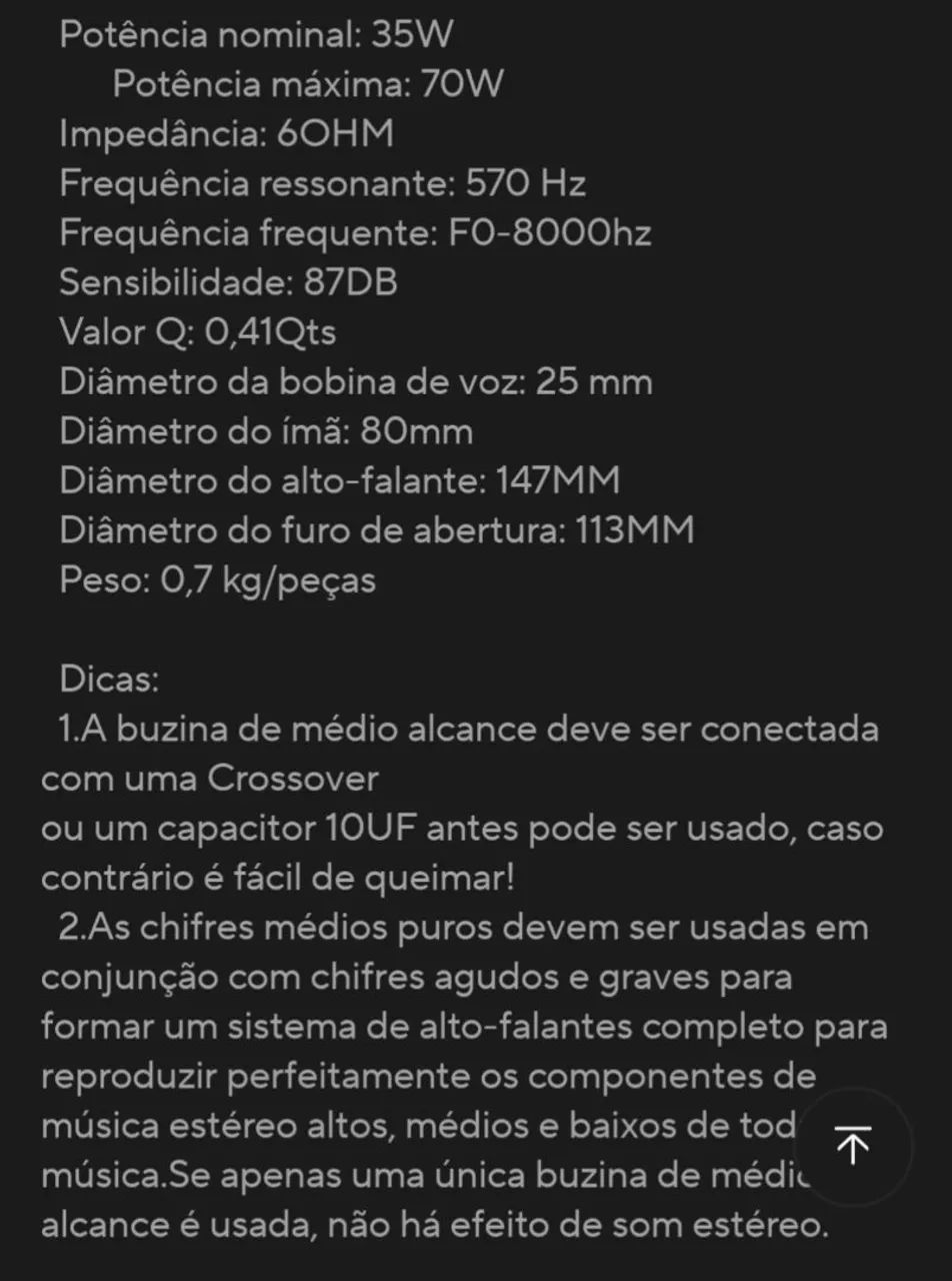 (PAR) ALTO FALANTE MIDRANGE  - Foto 5