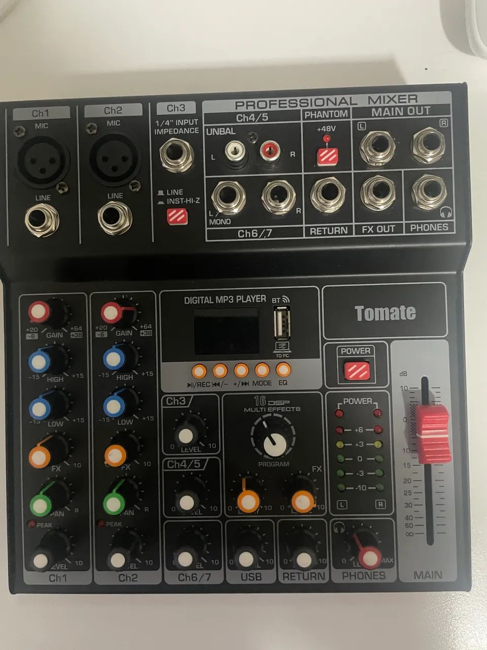 Mesa de som 7 canais Bluetooth - Tomate