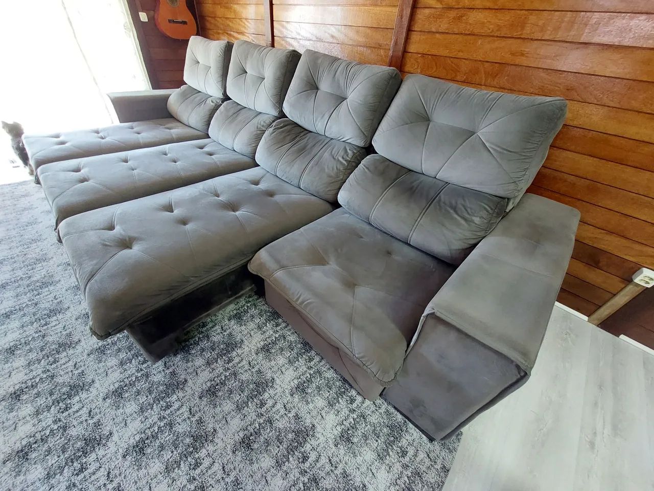 Sofá retrátil reclinável com chaise  - Foto 2