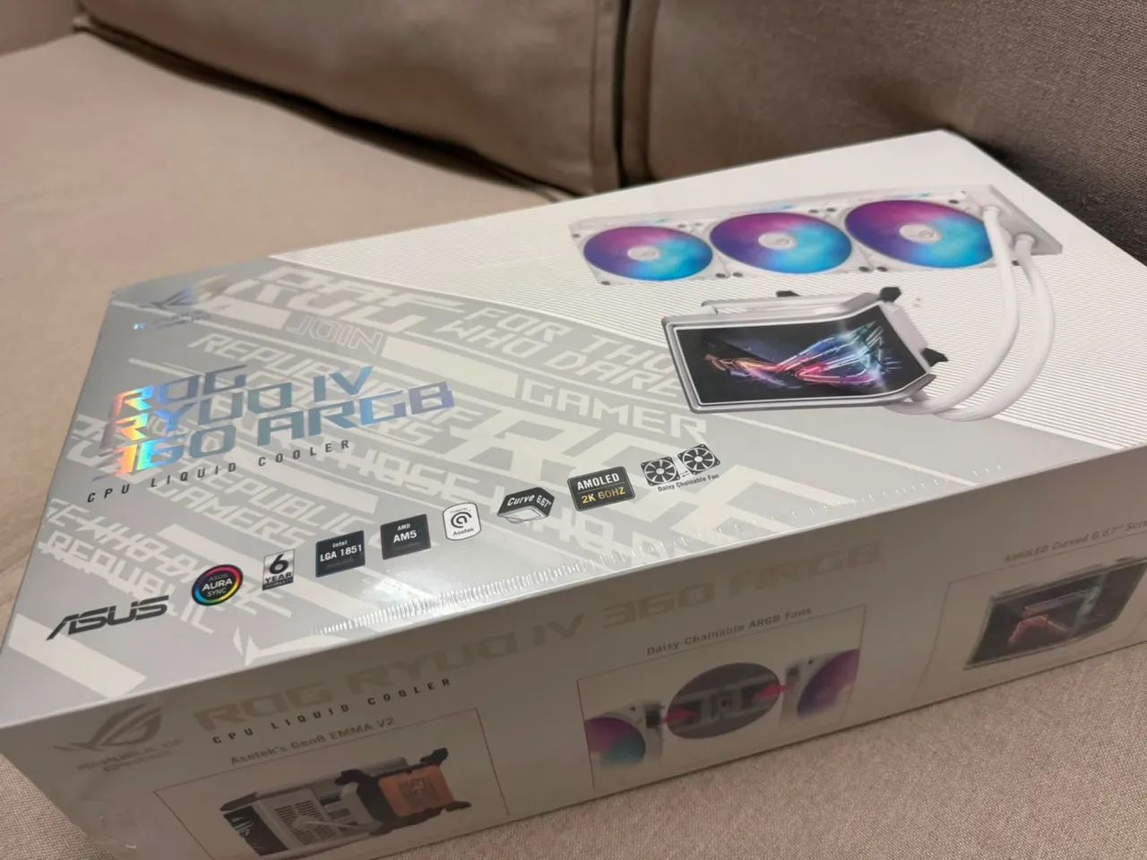 ASUS ROG Ryuo IV SLC 360 ARGB White (Tela Curva AMOLED) ? - Foto 2