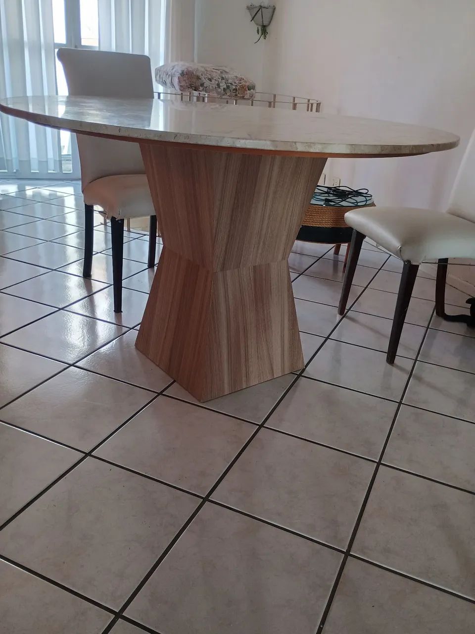Mesa mármore travertino 120cm redonda - Foto 2