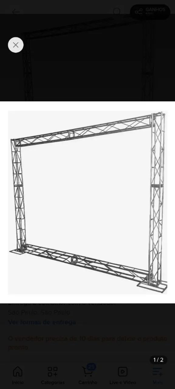Kit Trave Box Truss Q15 Backdrop Aço 2 X 2m  Stfer