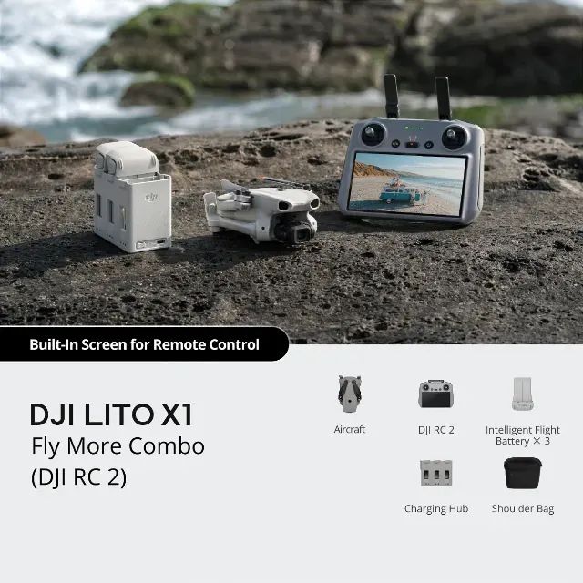 Drone DJI Lito X1 Fly More Combo, controle com Tela  - Foto 2