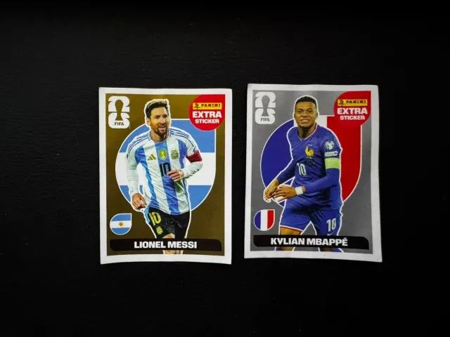 Kit Messi Gold + Mbappé Silver Extra Sticker Legend Panini Copa 2026