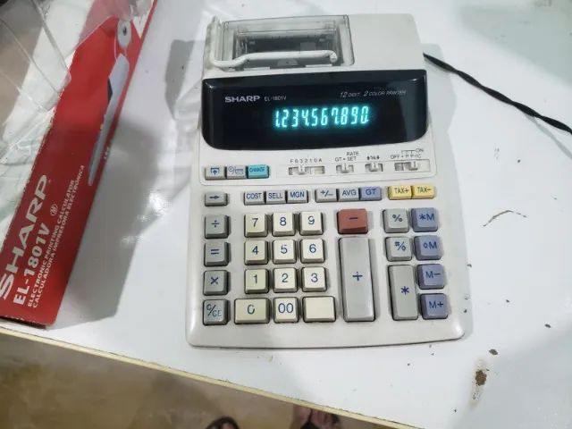 calculadora antiga de impressão de mesa Sharp el-1801v   - Foto 4