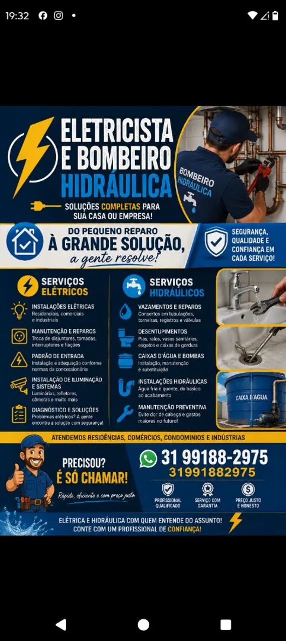 Eletricista e hidráulicas