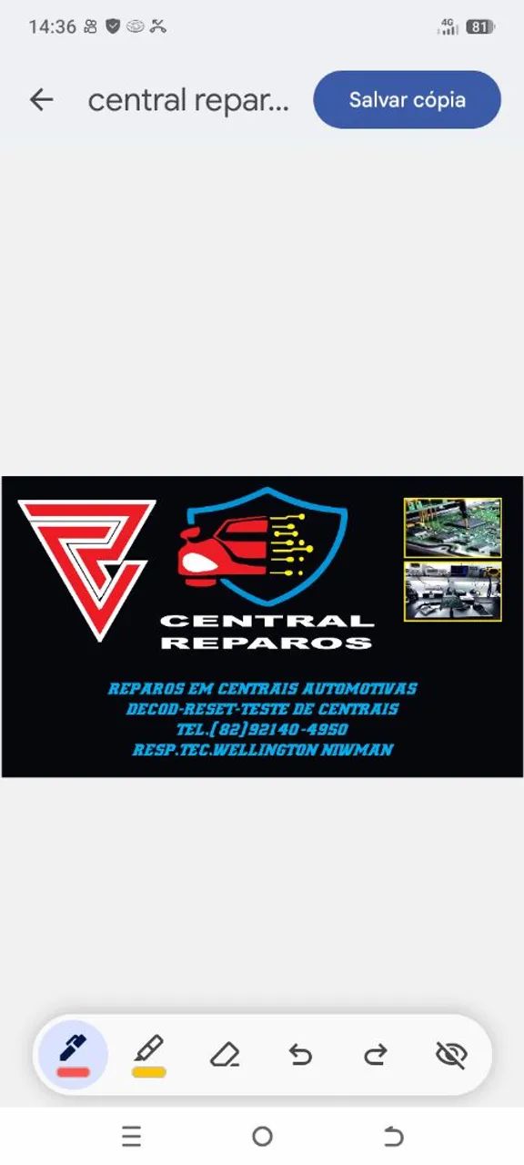Reparos em centrais automotivas.