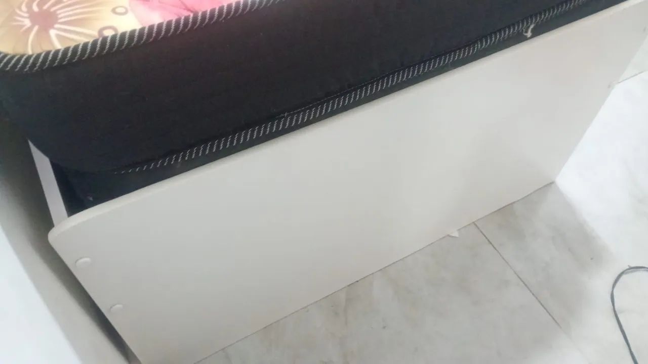 Cama dupla com auxiliar branca semi nova - Foto 3