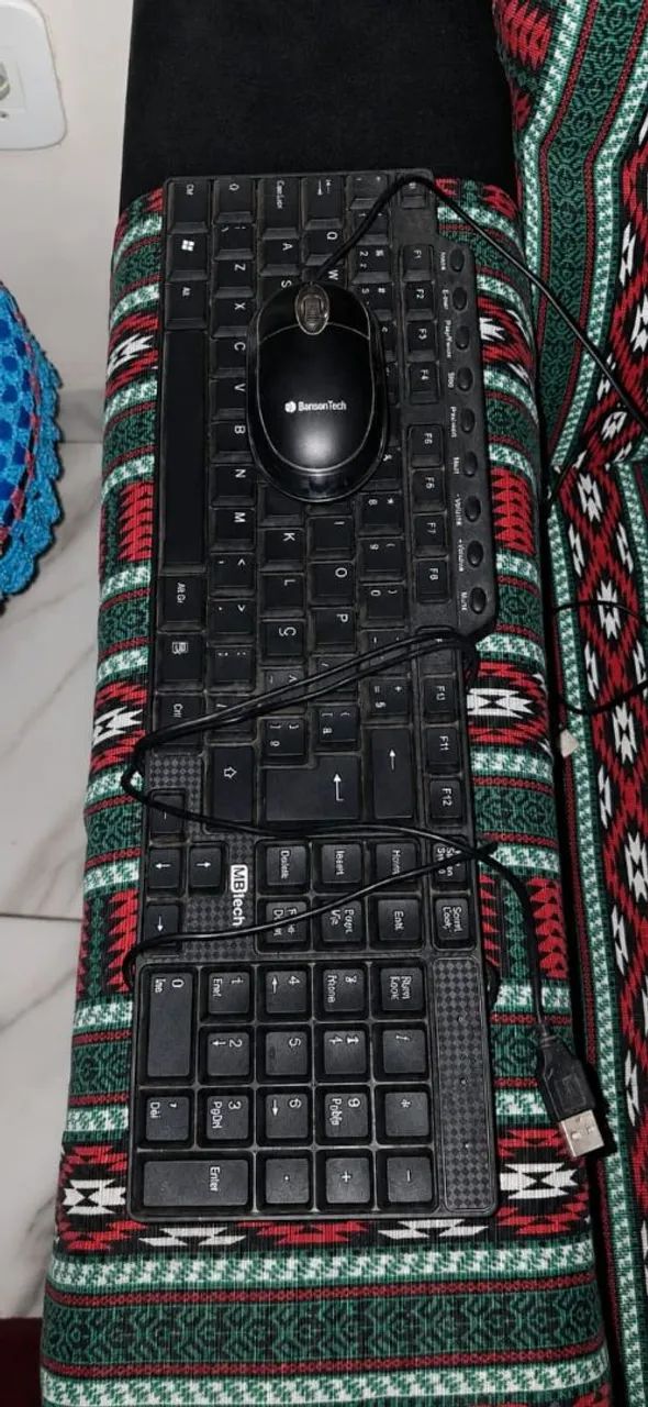 Teclado e mouse.