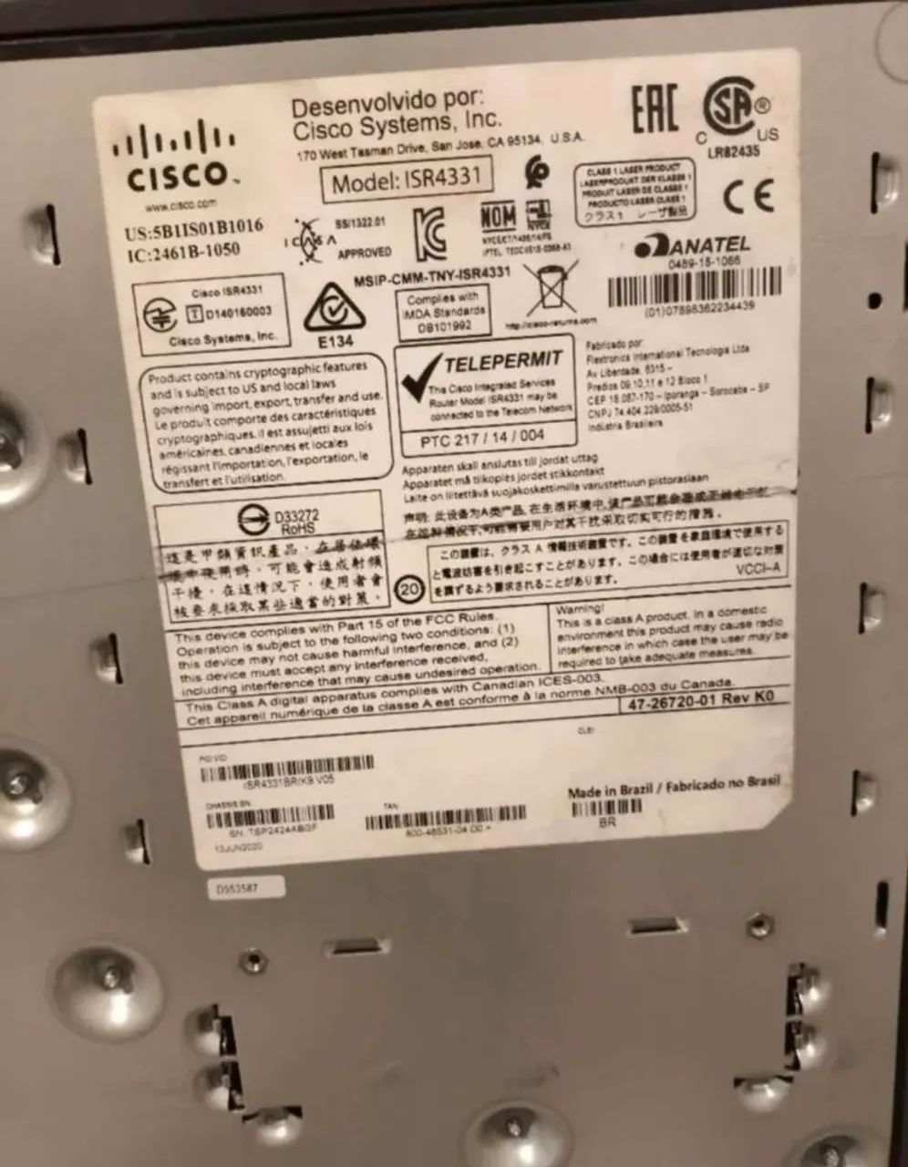 Roteador Cisco ISR 4331/K9 - Testado e Funcionando - Foto 3