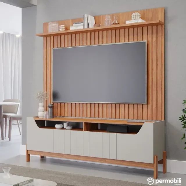 PAINEL TREND + RACK MOEMA  1,80M  100% MDF. PRONTA ENTREGA. - Foto 5