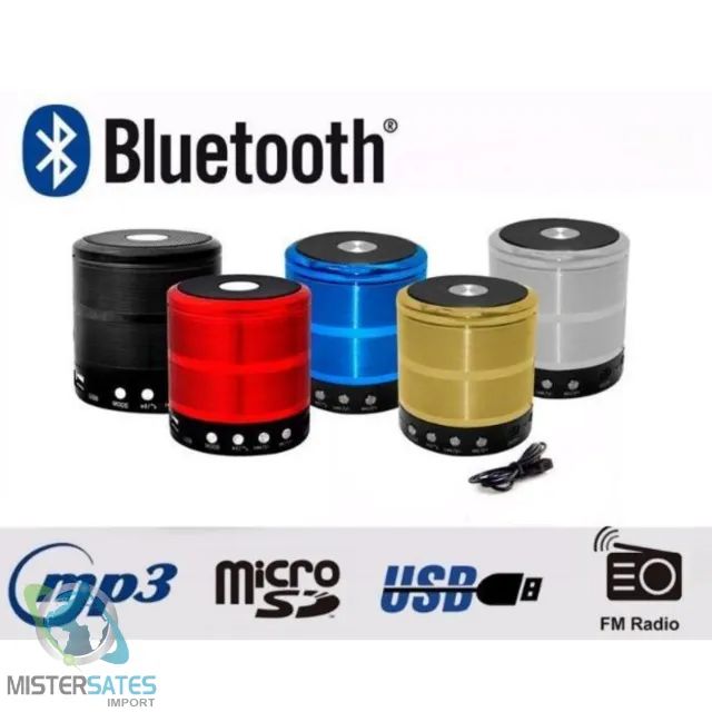 Mini Caixa Caixinha Som Portátil Bluetooth Mp3 Fm Sd Usb Hi - COD 621