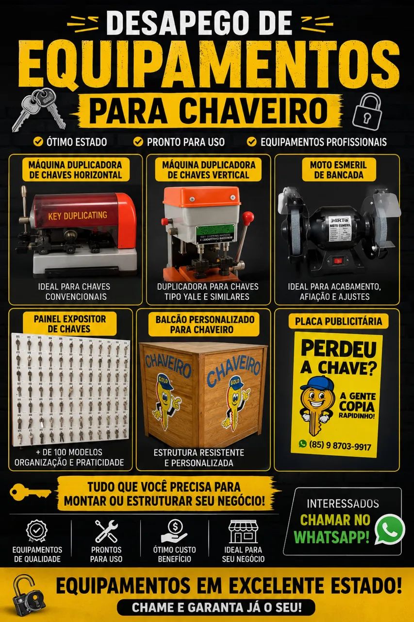 Kit para chaveiro- todos os equipamentos para iniciantes 
