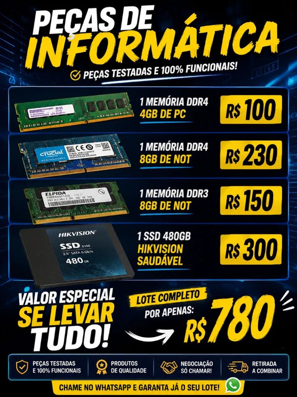 PEÇAS DE INFORMÁTICA À VENDA 
