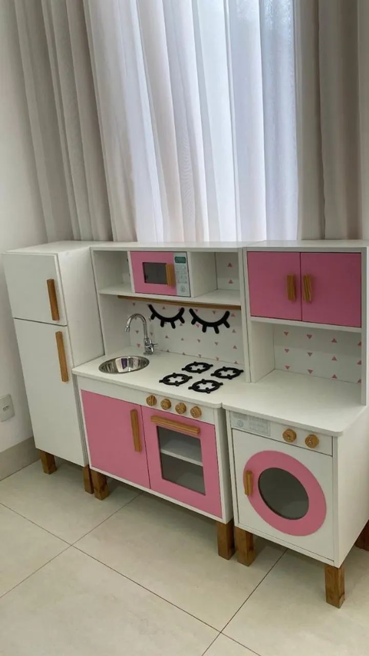 COZINHA INFANTIL COMPLETA COM MÁQUINA DE LAVAR E GELADEIRA  Fone : *  - Foto 2