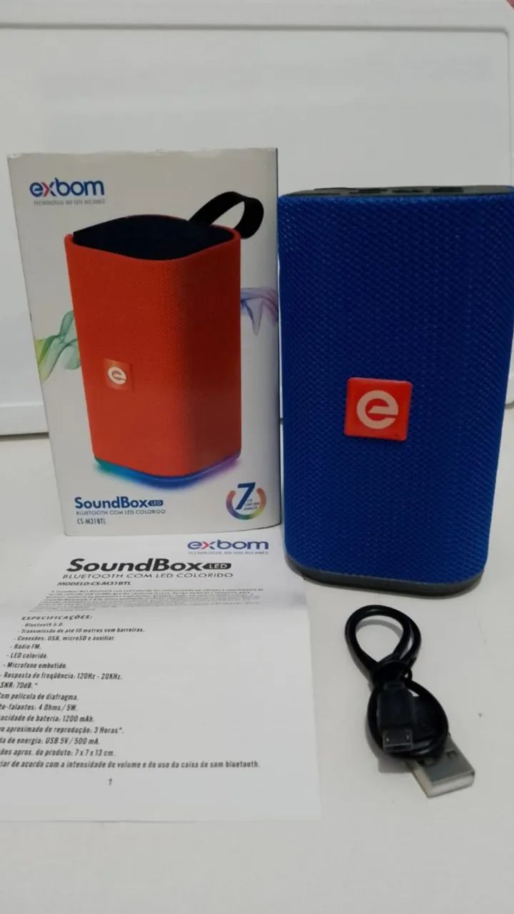 Caixa De Som Bluetooth Multimidia Cs-m33bt Azul Exbom