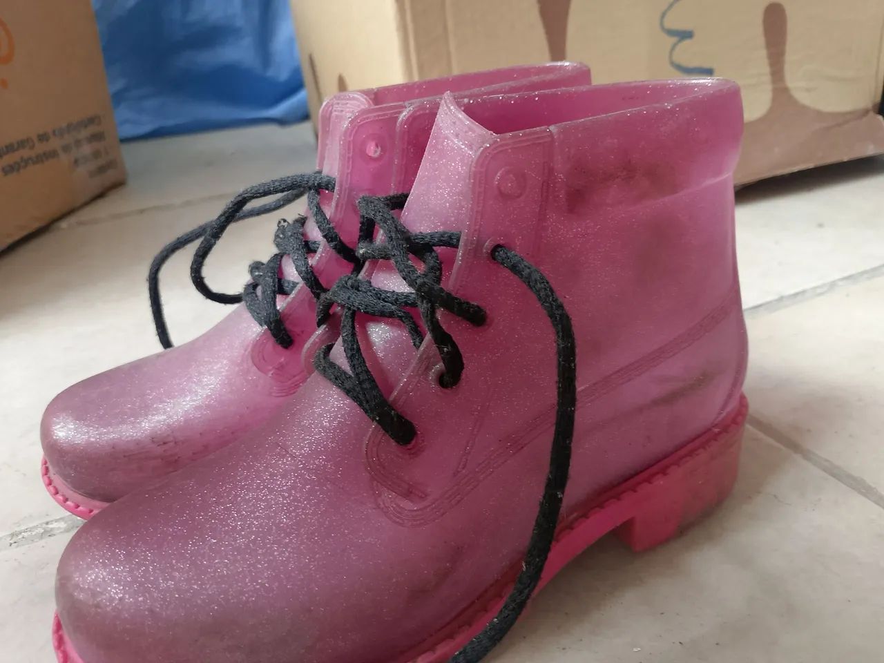 bota escolar para tempo de chuva rosa num 35 