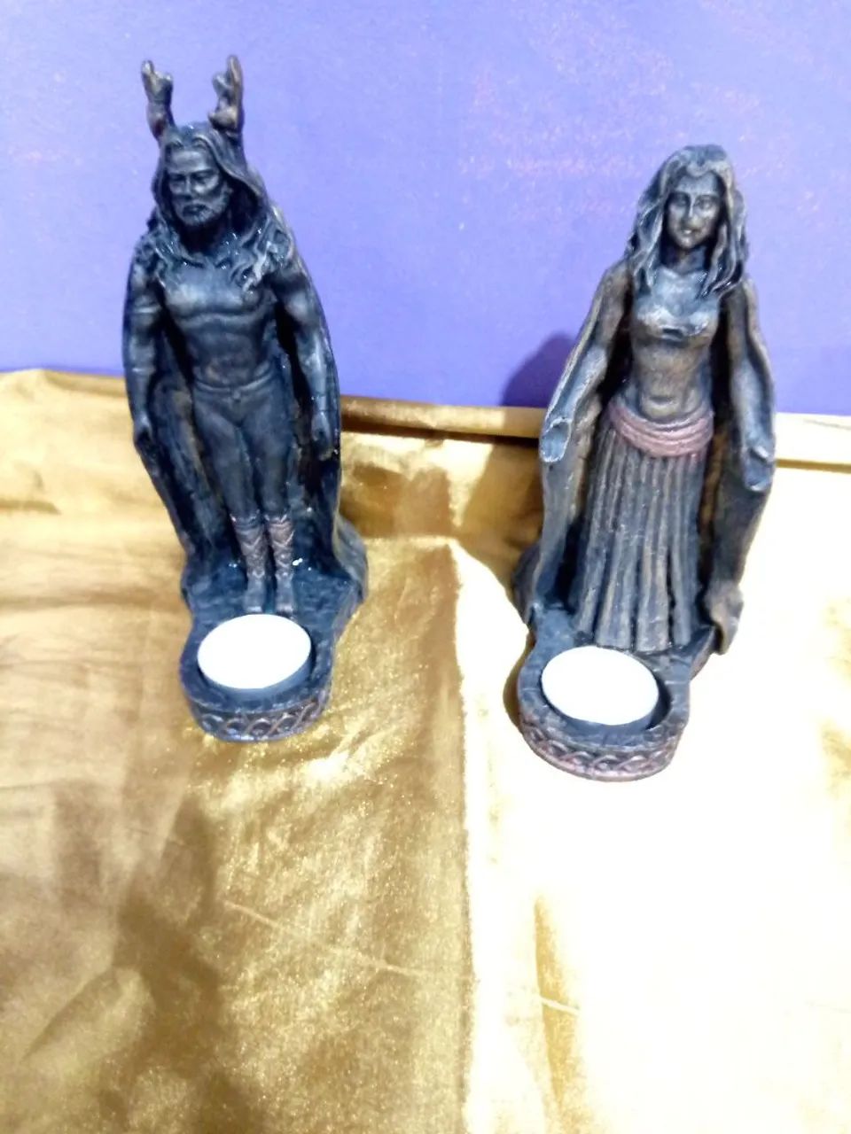 Estatuetas Casal divino Deusa e Deus Wicca 