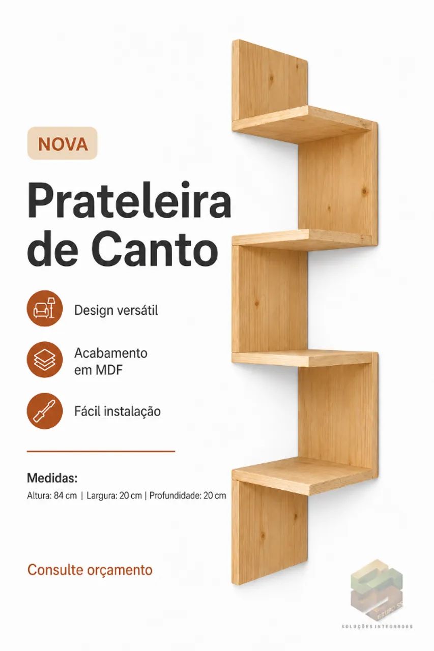 prateleira de canto MDF