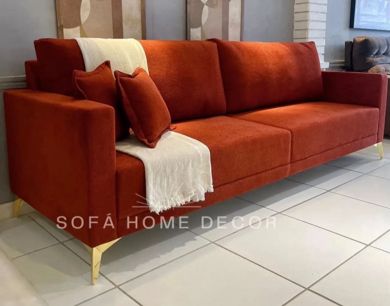 Sofá isac no tecido boucle 
