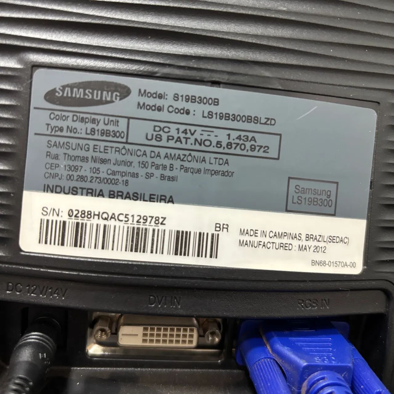 Monitor Samsung 19,5 polegadas VGA escritório trabalho ótimo estado  - Foto 3
