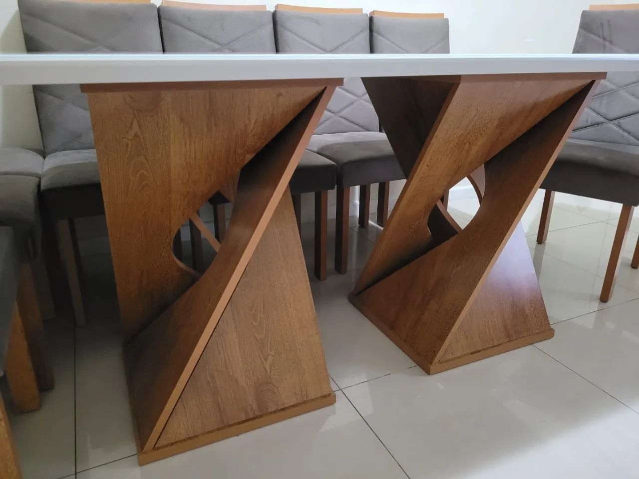 Mesa 8 lugares com tampo de vidro  - Foto 2