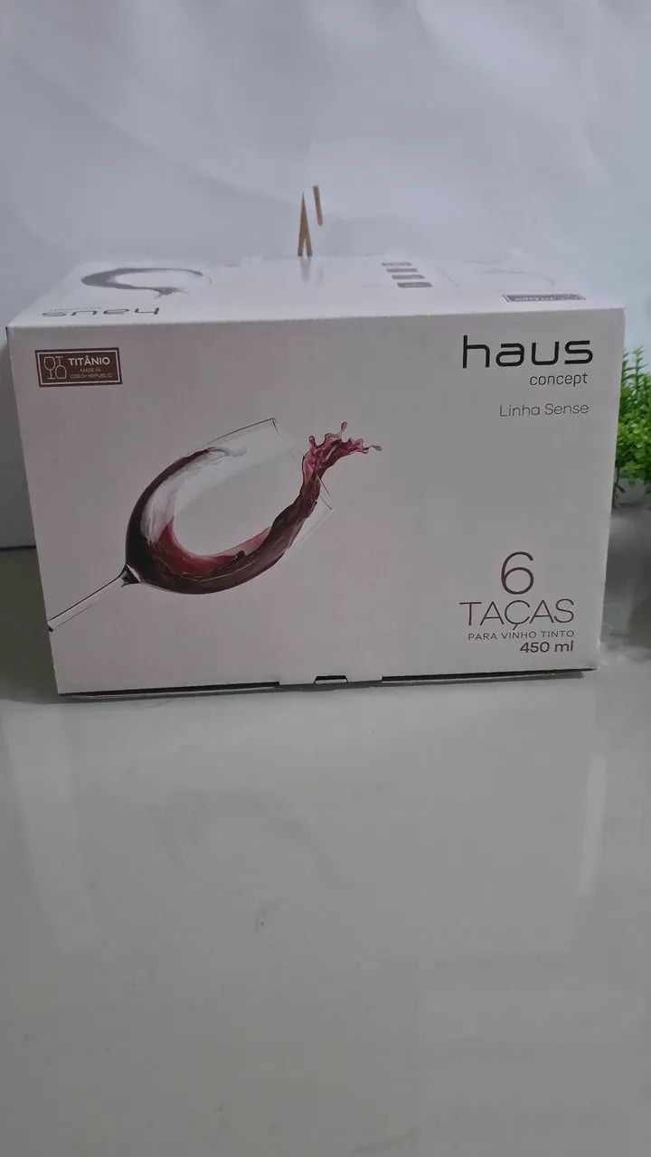 Jogo de Taças para Vinho Cristal 450ml 6 Peças Haus Sense Bohemia