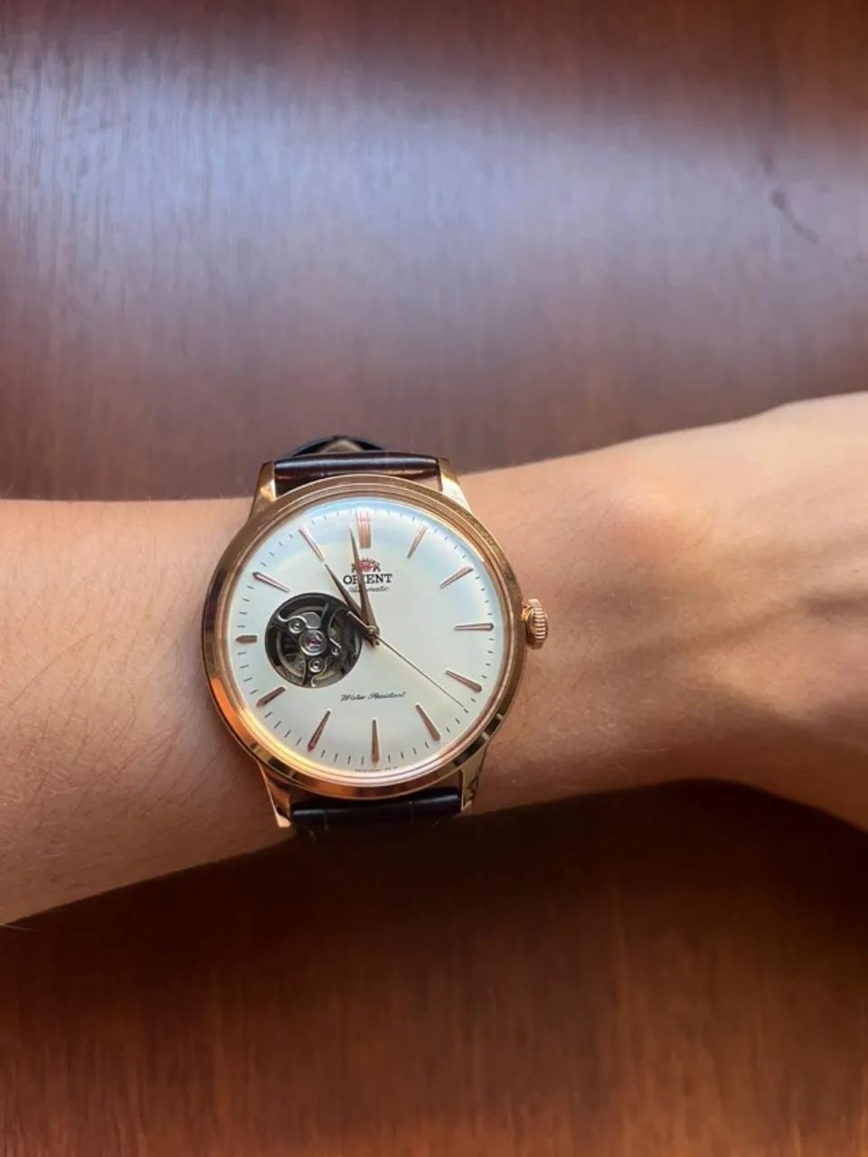 Orient Bambino Open Heart Automático Rosé Gold Lacrado - 2600 à