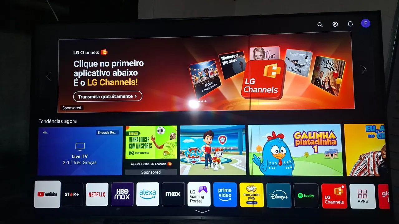 POSSUI DETALHE ACEITO TROCA 65 POLEGADAS LG SMART 4K COMANDO VOZ (ALEXA) BLUETOOTH 