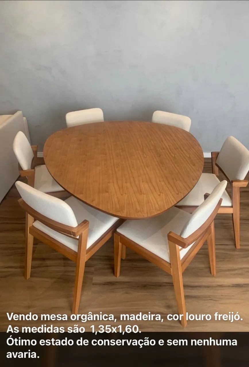 Mesa orgânica, madeira, louro freijó  - Foto 3