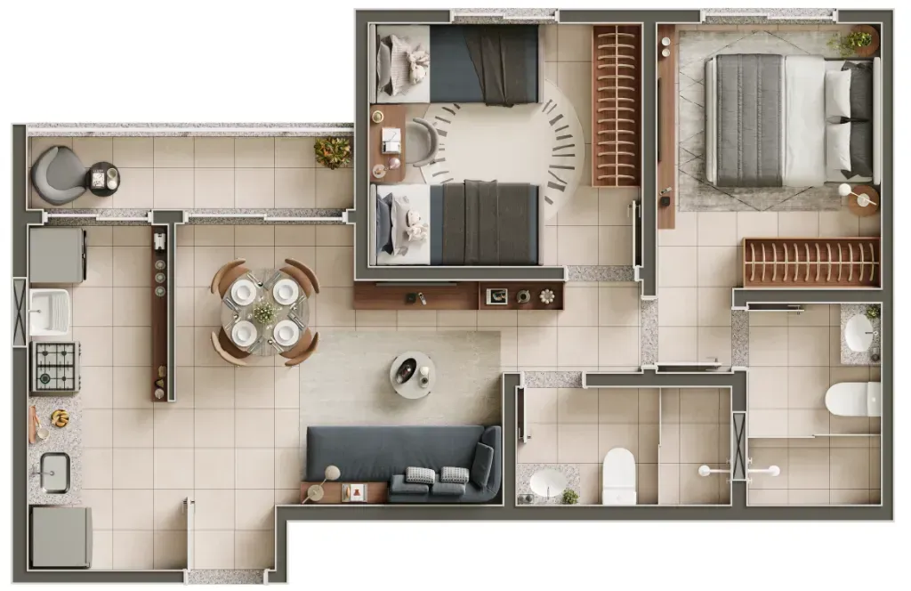 PLANTA 52m²
